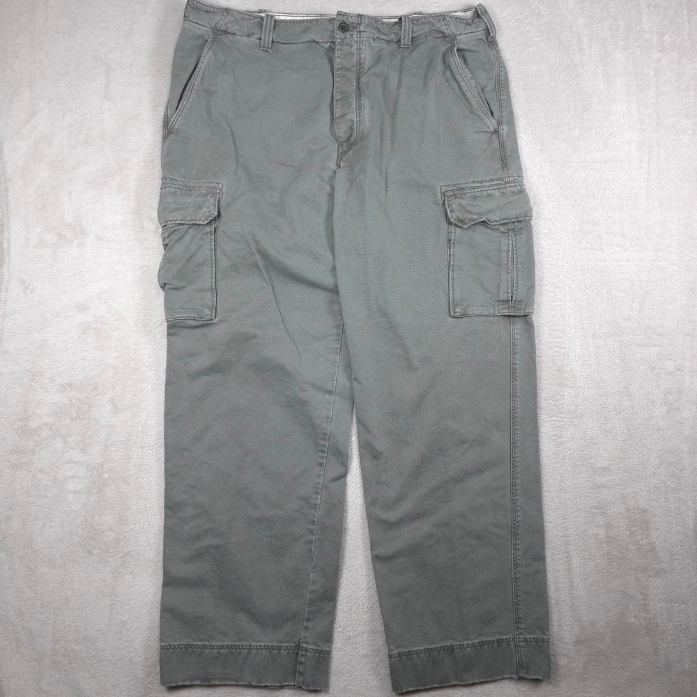VINTAGE J Crew Cargo Pants Mens 38 32 Green Cargo Utility Cotton‎ Twill